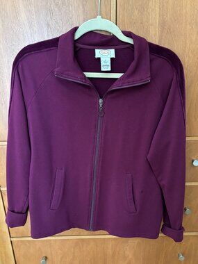 Talbots Maroon Zip Up Jacket Size M